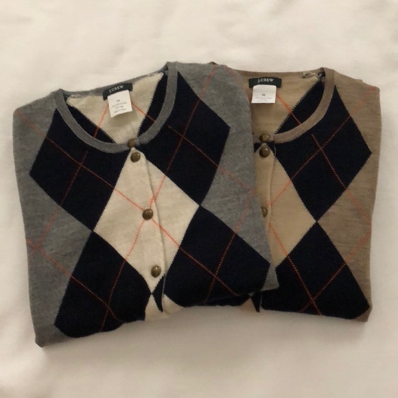 J. Crew Argyle Cardigan - Picture 1 of 8